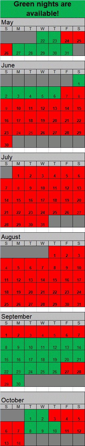Hemlock Cabin Calendar